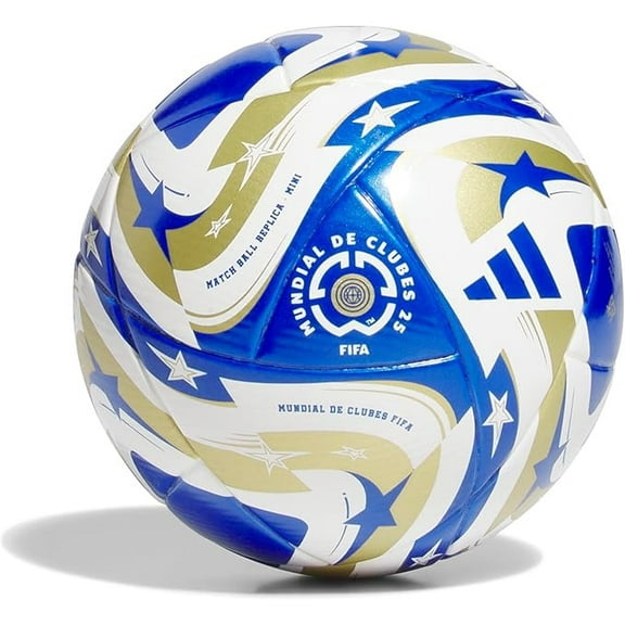 adidas Unisex-Adult FIFA Club World Cup Mini Soccer Ball, White/Master Blue/Gold Metallic/Dark Blue, 1