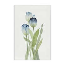 Stupell Industries Blue Garden Tulips Botanical & Floral Painting Gallery Wrapped Canvas Art Print Wall Art, 16 x 24