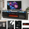 Sunmthink Deluxe Fireplace TV Stand with LED & Remote, Fits up to 80