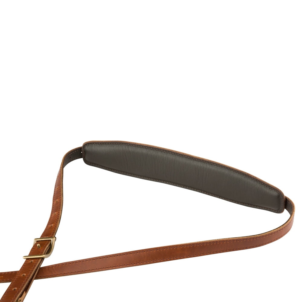 Fender Mustang Leather Saddle 2.25 in. Guitar Strap - Cognac