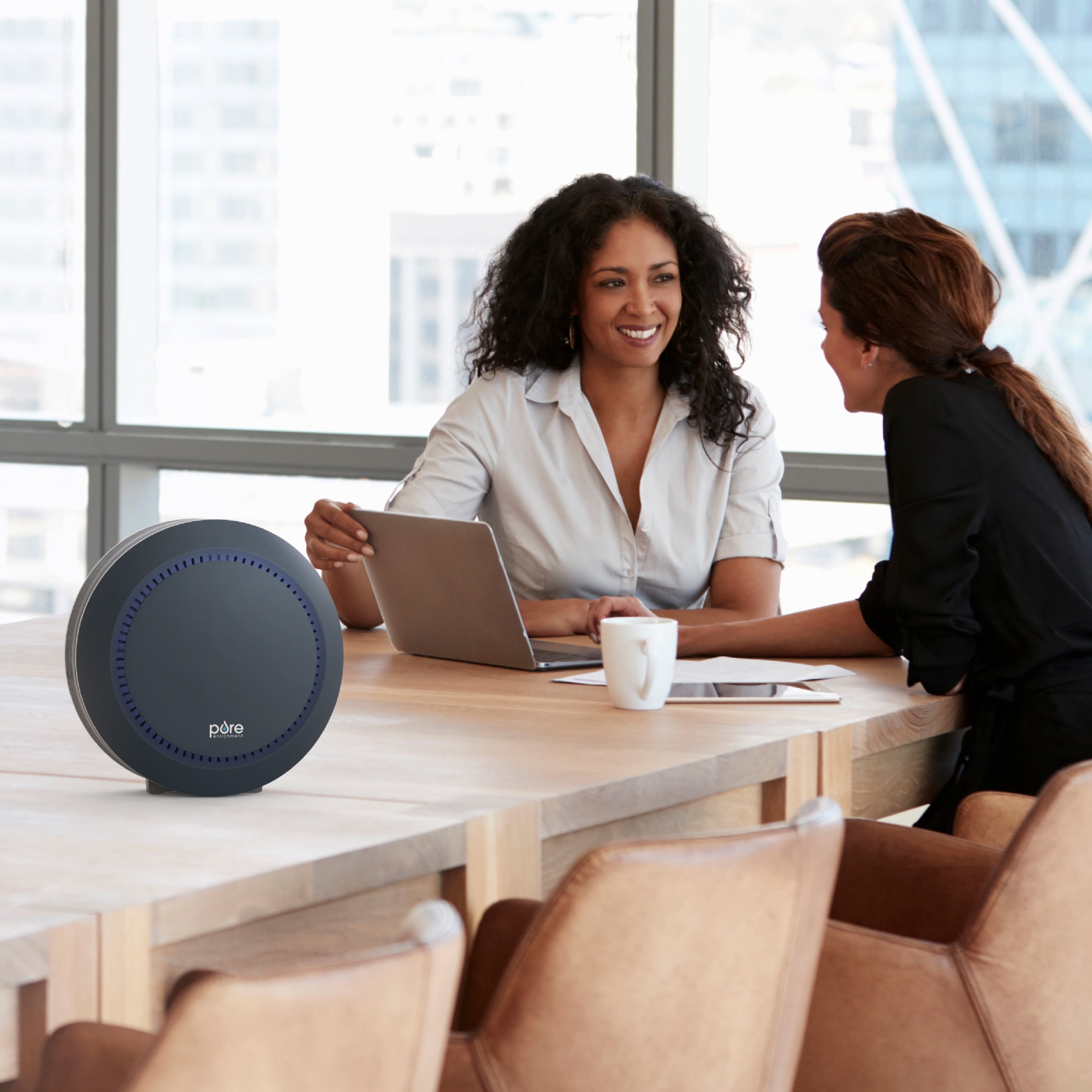 Pure Enrichment PureZone Halo Medium Room Air Purifier, 2 Stage Filtration, Purifies Air of Smoke, Pollen, Dust, and Pet Hair - Easily Fits on Tables, Desks, and Nightstands (Graphite)