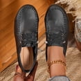 thumbnail image 3 of Rokment Women's Oxfords Dress Walking Shoes Vintage Casual Leather Lace up Flat Comfortable Soft Sole Slip on Fashion Sneakers Black Size 6, 3 of 7