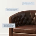 thumbnail image 3 of BELLEZE Elegant Tufted Barrel Accent Chair - Berlinda (Caramel), 3 of 7