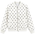 thumbnail image 5 of Fall Jacket for Women Long Sleeve Casual Bomber Outerwear Polka Dot Print Zip Closure Ribbed Cuffs Easy Layering Fall Outfits, 5 of 8