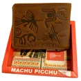 thumbnail image 2 of New Cusco Machu Picchu Peru Souvenir Men's Embossed Brown Leather Bifold Wallet, 2 of 4