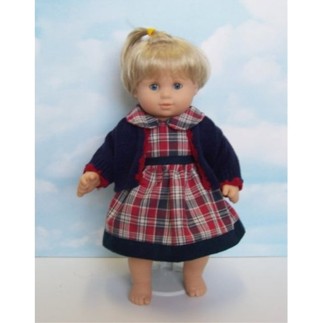 red and blue plaid dress