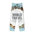 thumbnail image 4 of Sigee World Travel Print Men's Pajama Pants - Soft Lounge Sleep Bottoms with Elastic Waistband and Pockets-Medium, 4 of 9