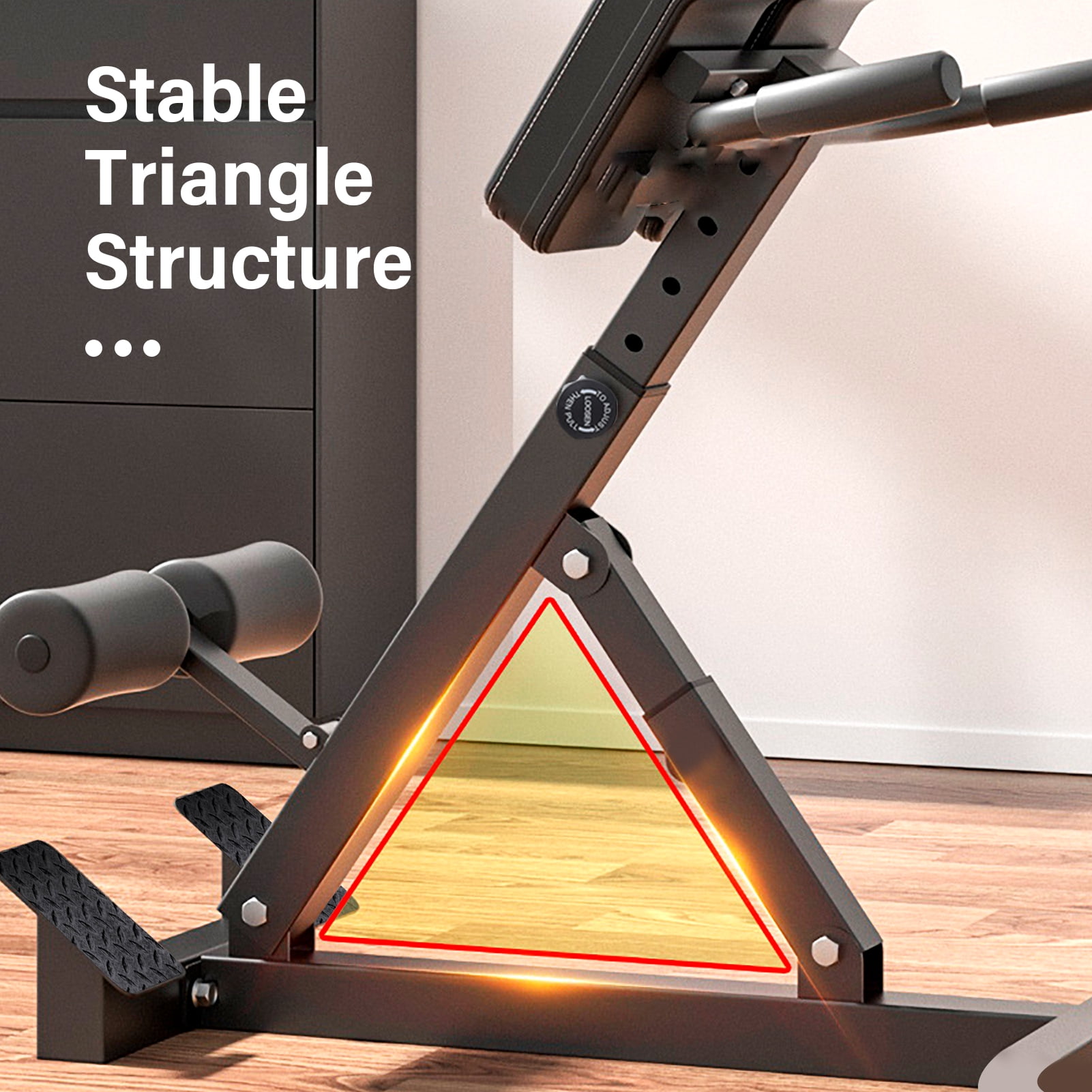 VAHIGCY Roman Chair Back Extender - Angle & Height Adjustable Hyperextension Bench for Home Gym - Adjustable Back Exercise Machine Adjustable Sit up Bench Decline Bench Flat Bench