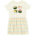 thumbnail image 3 of Inktastic Sushi with Faces Girls Toddler Dress, 3 of 5