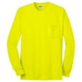 thumbnail image 5 of Gildan Men’s Hi-Vis Long Sleeve Pocket T-Shirt, Durable, Crewneck Work Tee, Safety Green, M, 5 of 5