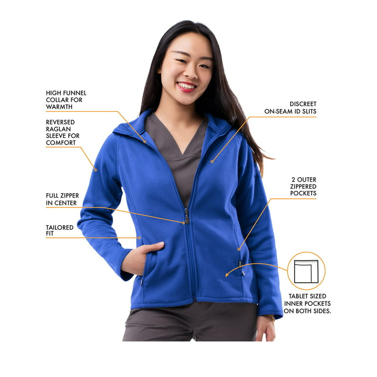 Adar Pro Fleece Jacket For Women - Bonded Fleece Warm-Up Jacket
