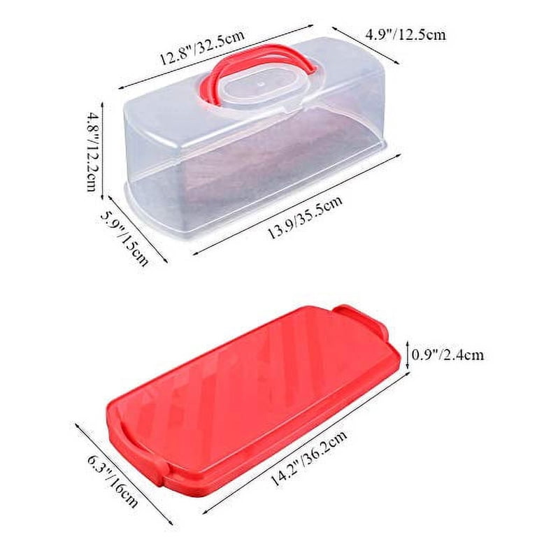 ATRDTO Portable Bread Box with Handle, Red photo 3