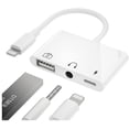 thumbnail image 1 of Adaptador de cámara Lightning a USB 3, adaptador OTG hembra USB 3 en 1 con conector para auriculares de 3,5 mm + divisor de carga compatible con teléfono 11 / X / Xs / 8 P Sincero  Hogar, 1 of 5