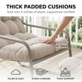 thumbnail image 5 of RADIATA Patio Lounge Chair with Armrests & Patio Chair and Ottoman, Oversized Papasan Chair, Heavy Duty 400lbs, Outdoor Chair with Foot Rest, Beige, 5 of 12
