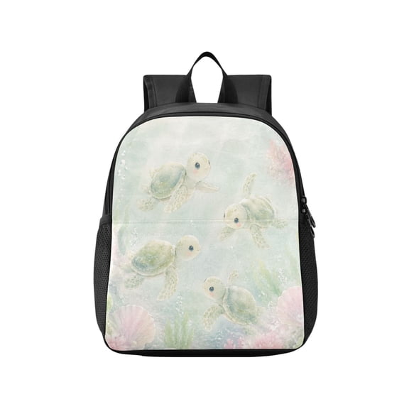 Toddler Backpack Cute Underwater Turtle Pattern Waterproof Lightweight Backpack Casual Mini Daypack for Daycare & Travel