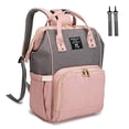 thumbnail image 1 of Mochila de pañales, bolso de viaje impermeable multifuncional para cambiar el pañal del bebé, rosa, 1 of 3