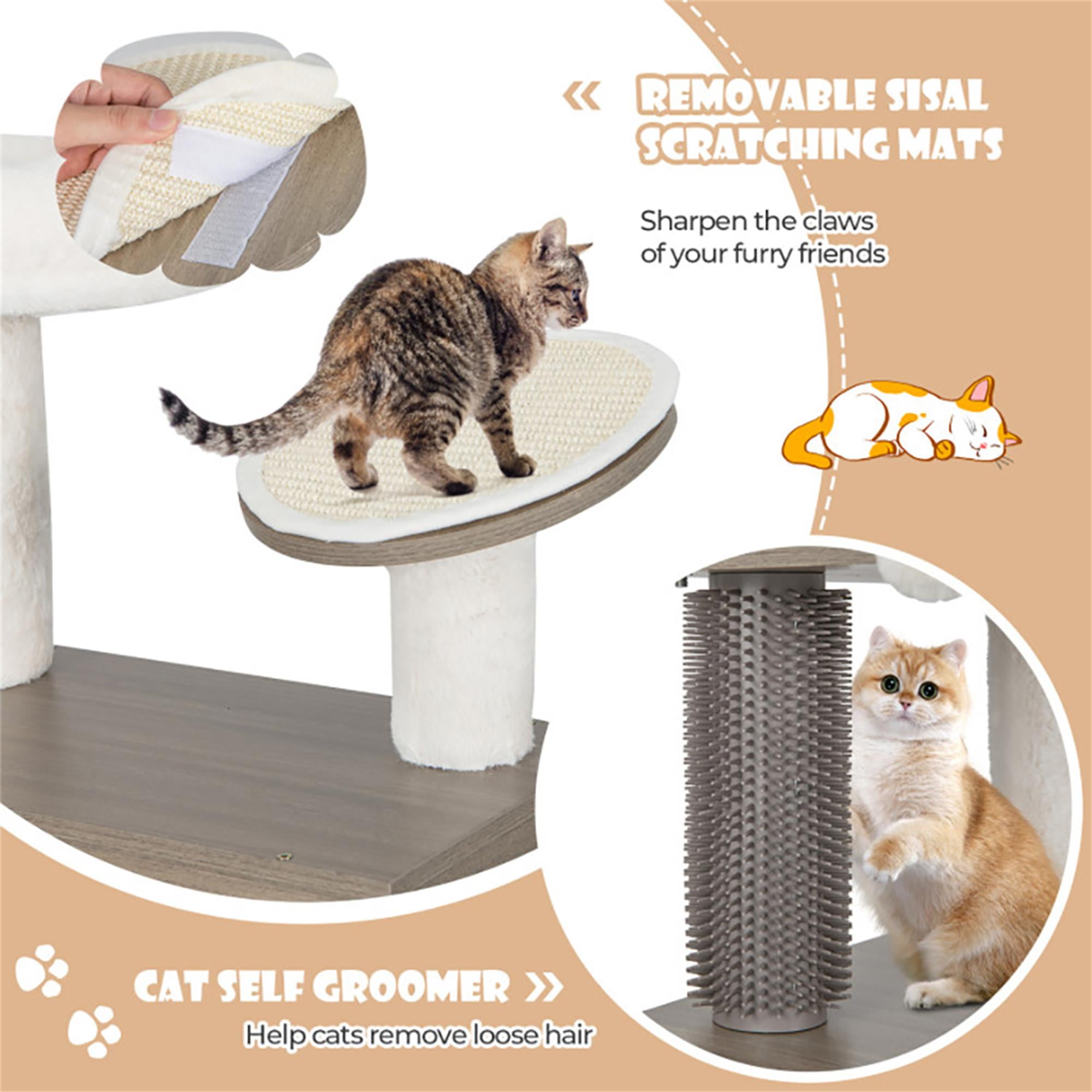 Kadyn 52" Cat Tree Tower with Litter Box Enclosure, 2-in-1 Modern Cat Tower, Cat Condo with Scratching Posts and Board, Gray