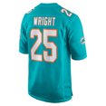 thumbnail image 3 of Men's Nike Jaylen Wright  Aqua Miami Dolphins  Game Jersey, 3 of 6