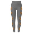 thumbnail image 3 of Gyexs Halloween Legging for Plus Women Printed Casual Holiday Tights Pumpkin Ghost Printed Gym Yoga Pants Halloween Pjs #02 Grey Size L, 3 of 4