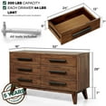 thumbnail image 4 of Acacia Legacy Dresser for Bedroom with 6 Drawers, Solid Wood Double Dresser for Bedroom, Wide Chest of Drawers Storage Organizer Unit for Bedroom, Living Room, Hallway, Walnut, 4 of 8