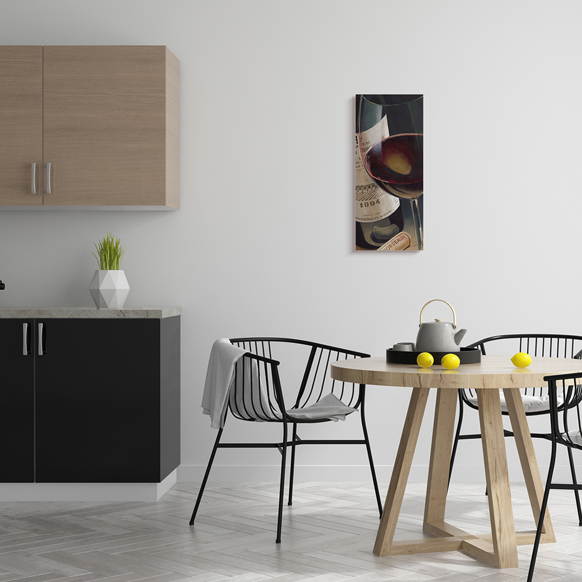 Stupell Industries Bordeaux Wine Glass Red Bottle Hyper Realistic Painting Canvas Wall Art by Stefano Ferreri