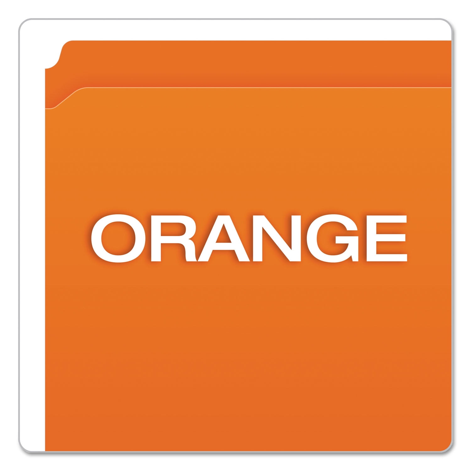 Pendaflex R152 ORA 0.75 in. Expansion Straight Tabs Double-Ply Reinforced Top Tab Colored File Folders - Letter Size, Orange (100/Box)