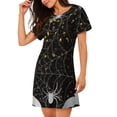 thumbnail image 2 of Disketp Spiderweb Bats And A Spider para Camisón Corto de Manga Corta para Mujeres, Camisón Cómodo con Escote Redondo, Bonito y Confortable, 2 of 6
