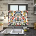 thumbnail image 4 of Yayeee Kitchen Curtains Tier Pair Light Filtering 27"x24" Rod Pocket Short Cafe Window Panel, Black Flowers Pattern, 4 of 7