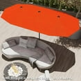 thumbnail image 2 of ZOPan 13 FT Large Patio Umbrella, Outdoor Double-Sided Table Market Umbrella w/Crank Handle, 12 Heavy-Duty Ribs, Sun-Protective Rectangular Twin Parasol for Garden Deck Lawn Poolside (Orange), 2 of 11