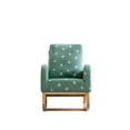 thumbnail image 4 of Newboti 26.8"W Modern Rocking Chair for Nursery, Mid Century Accent Rocker Armchair w/Side Pocket, Upholstered High Back Wooden Rocking Chair for Living Room Baby Kids Room Bedroom, Green Boucle 89043, 4 of 16