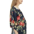 thumbnail image 4 of Bimba Moms Navy Blue Floral Printed Kaftan With Belt Maternity Maxi Dress-4, 4 of 6