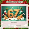 thumbnail image 2 of Gingerbread Design 67th Christmas Banner Candy Cane Pattern Holiday Display Snowflake Decor Number 67 Gingerbread Backdrop for Christmas Celebration 67th Anniversary Family Gathering, 2 of 9