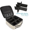 thumbnail image 4 of FORMRS Travel Makeup Bag Large Capacity Train Case Cosmetic Organizer with Adjustable Dividers, Beige Glasses, 4 of 8