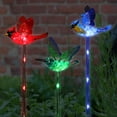 thumbnail image 3 of Exhart  WindyWing Solar Powered Garden Stake Set of Cardinal, Hummingbird and Blue Bird with Colored LED Lights, 4 by 27 inch, Plastic, Multicolor, 3 of 7