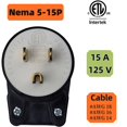 thumbnail image 2 of Conector AC HUARLPLUG Nema 5-15P 15A 125V 90° 12 direcciones, 2 of 9