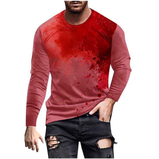 Blusas y camisas de manga larga y cuello redondo para hombre, camisetas casuales con estampado de moda y cuello redondo, blusas de licra de manga corta para hombre.