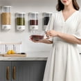 thumbnail image 4 of Grain Dispenser Home Kitchen Wall Mounted Wall Hanging Food Storage Container Clear Window Cereal Box for Rice Beans Nuts, 1.5L, 4 of 9