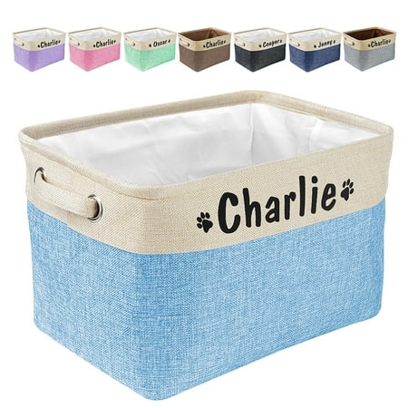 Beirui Pet Toy Storage Box Personalised Fabric Dog Cat Accessory Carrier Bag Bin Box Print Name