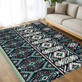 thumbnail image 4 of 6x9 Area Rugs, Black Teal Purple Southwestern Non-Skid Rubber Backing Large Rectangle Rugs - Living Room Bedroom Home Office, Modern Geometric Abstract Art Indoor Floor Mat Carpets Washable Rug, 4 of 9