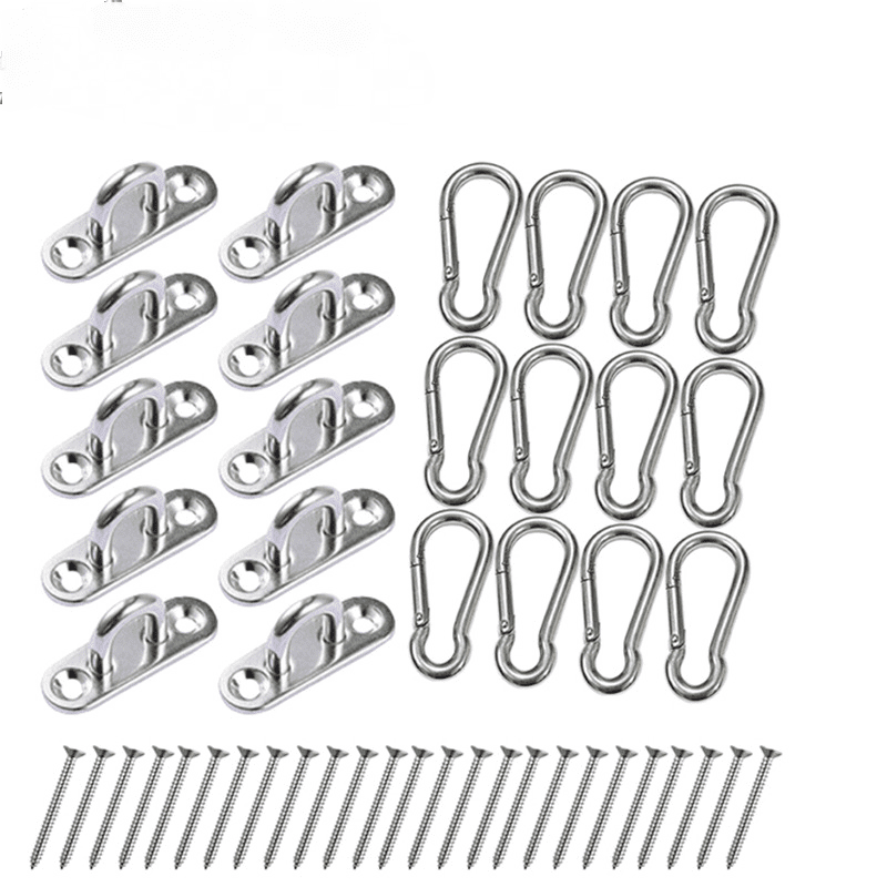 ENUTROF - Lot De 8 Plaques à œillet + Mousquetons En Inox 304 Pour Accrocher Tout, Partout ! - 11