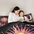 thumbnail image 4 of Homewish Boho Sun Moon Twin Comforter Sets,Romantic Botanical Floral Bedding Set,Black Reversible,2 Pieces,1 Comforter and 1 Pillowcase, 4 of 7