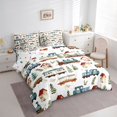 thumbnail image 2 of Manfei Cartoon Train 7pcs Queen Bedding,Cute Green Trees Bedding Comforter Set Queen,Polkadot Reversible, 2 of 7