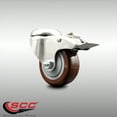thumbnail image 2 of 3.5 Inch 316SS Maroon Polyurethane Swivel Bolt Hole Caster with Total Lock Brake, 2 of 2