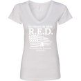 thumbnail image 3 of Inktastic On Fridays We Wear R.e.d. Military Support Women's V-Neck T-Shirt, 3 of 5