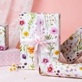 thumbnail image 2 of Flowers Wrapping Paper, Reversible Wave Point Gift Wrap for Birthday, Valentines, Mothers day, Graduation, Wedding, Fathers day, Baby Shower, Christmas (17in x 16.4ft), 2 of 4