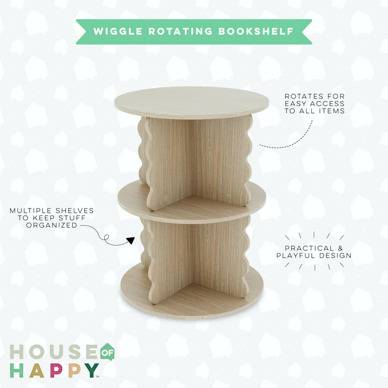 House of Happy Wiggle Rotating Bookshelf, Natural - Walmart.com