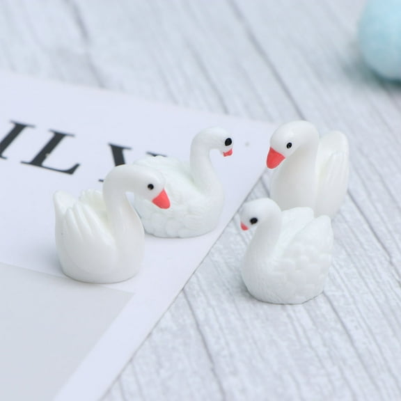 GOOHOCHY 4 Pcs Swan Toy Figurine Statue Decor Ornaments Lovers