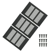 Uxcell 6"x4" Rectangle Air Vent Cover 2pcs Door Grille Ventilation Cover Louvered with Screws for Cabinet Black