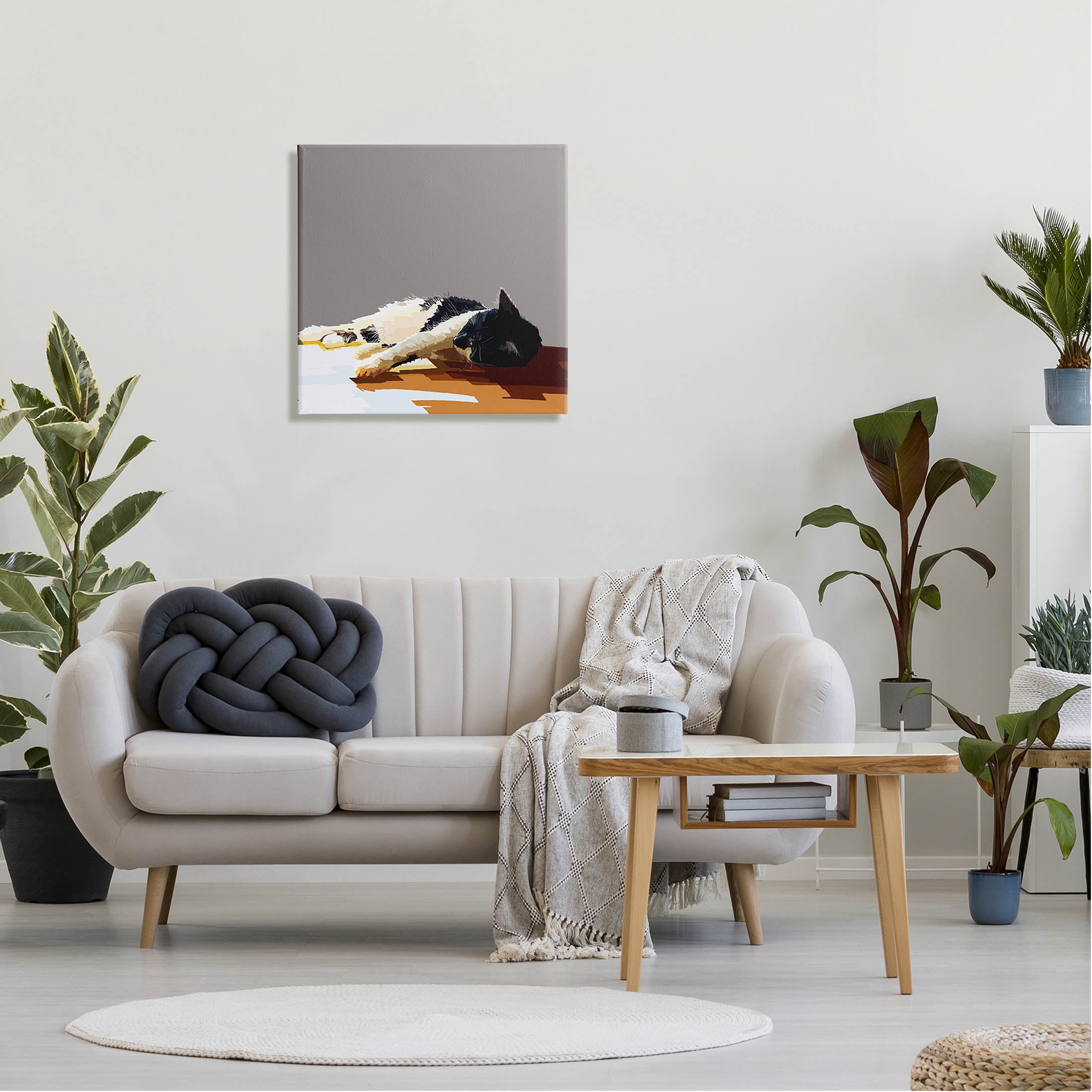 Stupell Industries Restful Cat Lying Down in Sunlight Graphic Art Gallery Wrapped Canvas Print Wall Art, Design by Emily Kalina