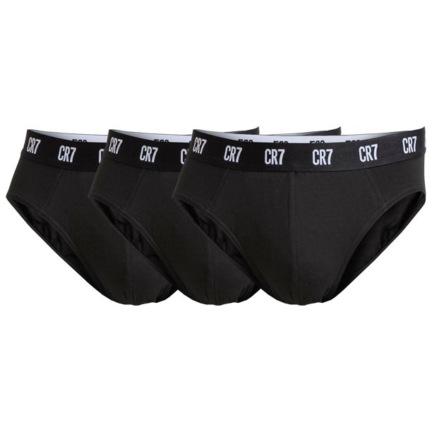 CR7 calzoncillos para hombre, pack de 3 - calzoncillos, logo en la cintura, algodón elástico Negro 2XL (XX-Large)